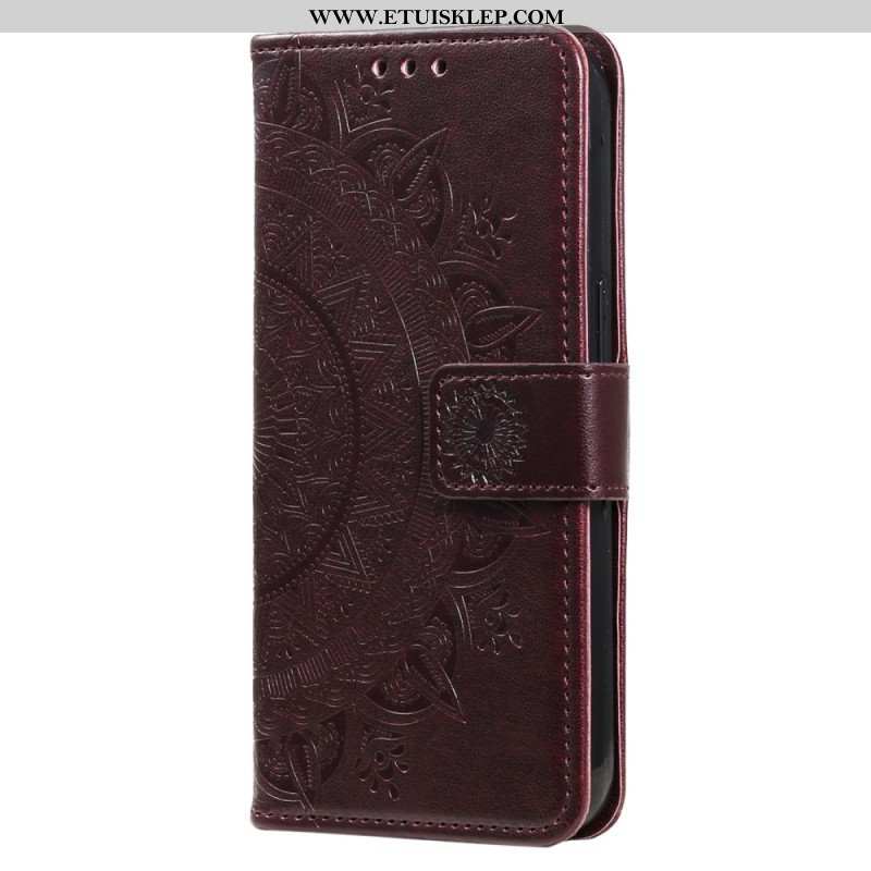 Skórzany Futerał do Xiaomi 13 Pro Mandala Sun Ze Smyczą